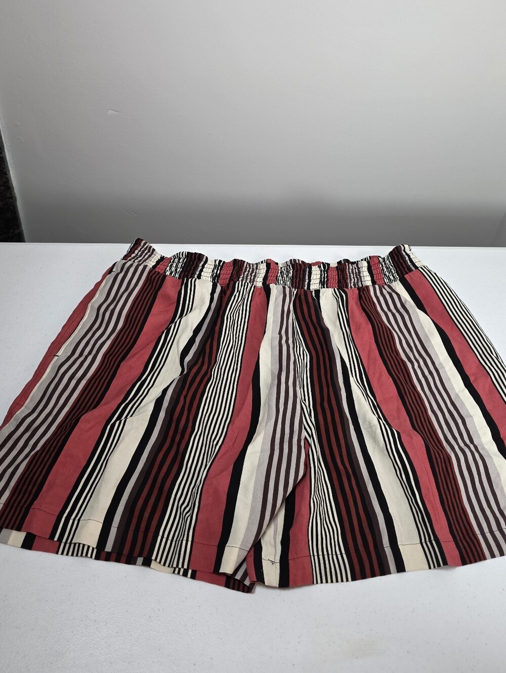EVRI Striped Elastic-Waist Women’s Shorts